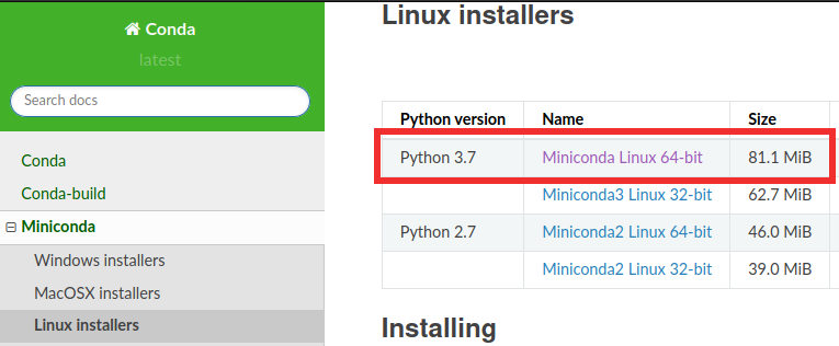 descarga de miniconda